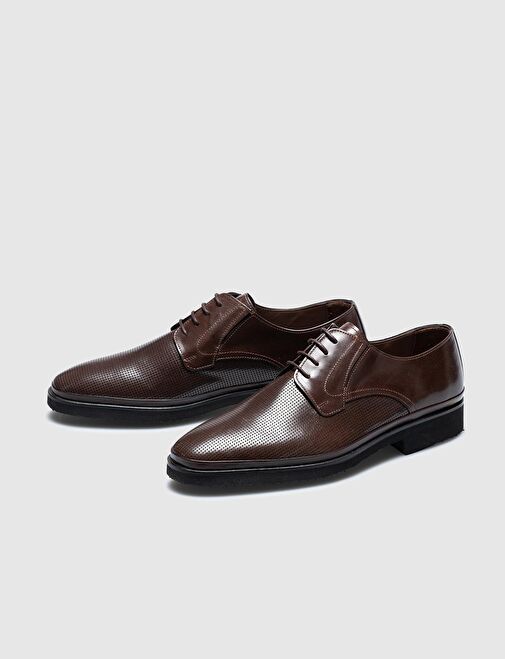 Hakiki Deri Kahverengi Bağcıklı Erkek Klasik Ayakkabı - Görsel 5