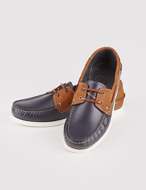 Cabani Ayakkabı Lacivert-Kahverengi Erkek Deri Günlük Ayakkabı 102531N - Görsel 5