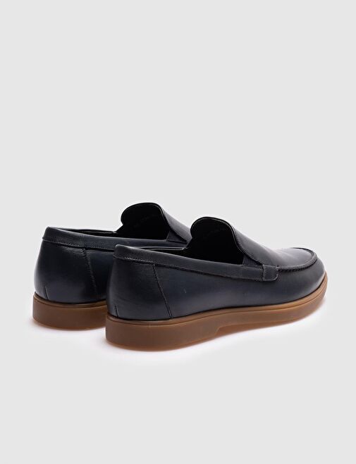 Hakiki Deri Lacivert Klasik Erkek Günlük Ayakkabı - Görsel 5