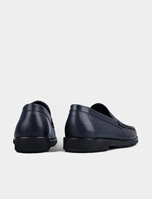 Hakiki Deri Lacivert Neolit Tabanlı Erkek Günlük Ayakkabı - Görsel 4