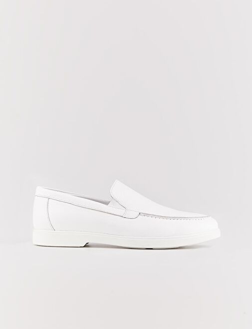 Hakiki Deri Beyaz Erkek Günlük Ayakkabı - Görsel 2