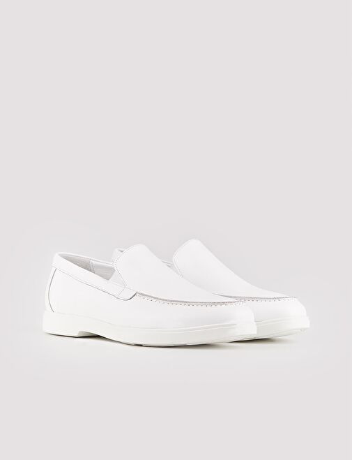 Hakiki Deri Beyaz Erkek Günlük Ayakkabı - Görsel 3