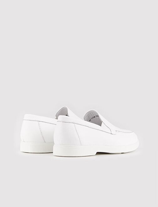 Hakiki Deri Beyaz Erkek Günlük Ayakkabı - Görsel 4