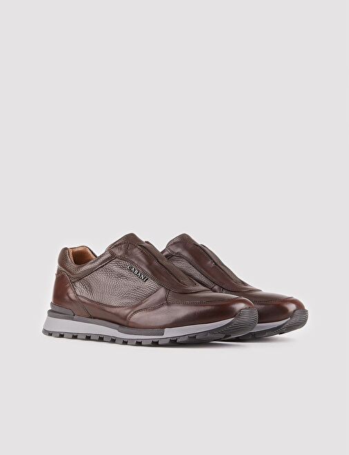 Cabani Ayakkabı Kahverengi Erkek Deri Sneaker 26478 - Görsel 4