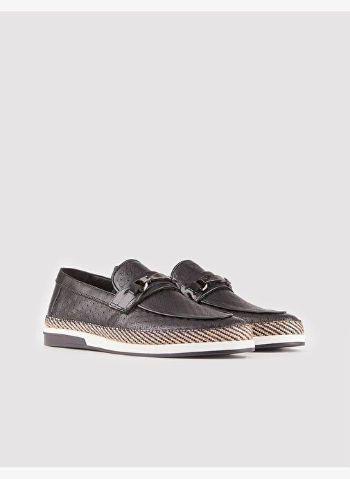 Hakiki Deri Siyah Erkek Günlük Ayakkabı - Görsel 3