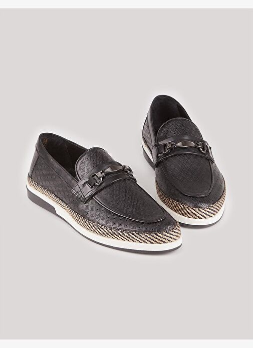 Hakiki Deri Siyah Erkek Günlük Ayakkabı - Görsel 5