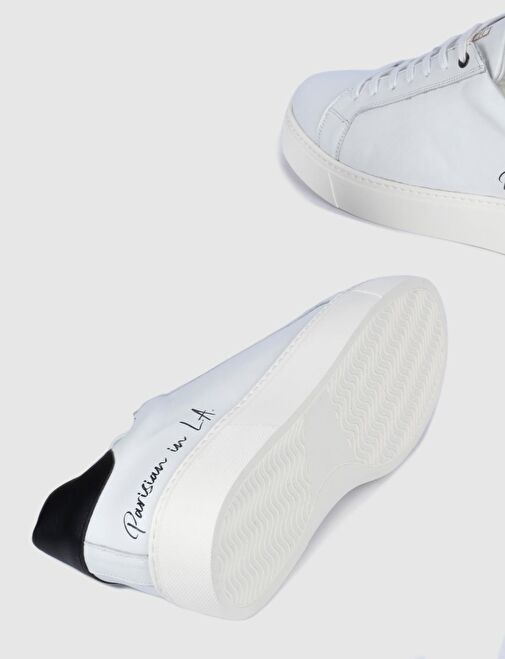 Hakiki Deri Beyaz Bağcıklı Erkek Spor Ayakkabı - Görsel 5