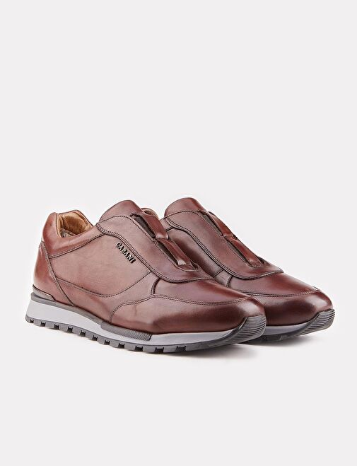 Cabani Ayakkabı Kahverengi Erkek Deri Sneaker 117874 - Görsel 3