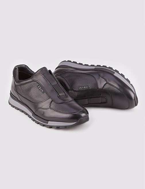 Kürklü Hakiki Deri Siyah Erkek Spor Ayakkabı - Görsel 5