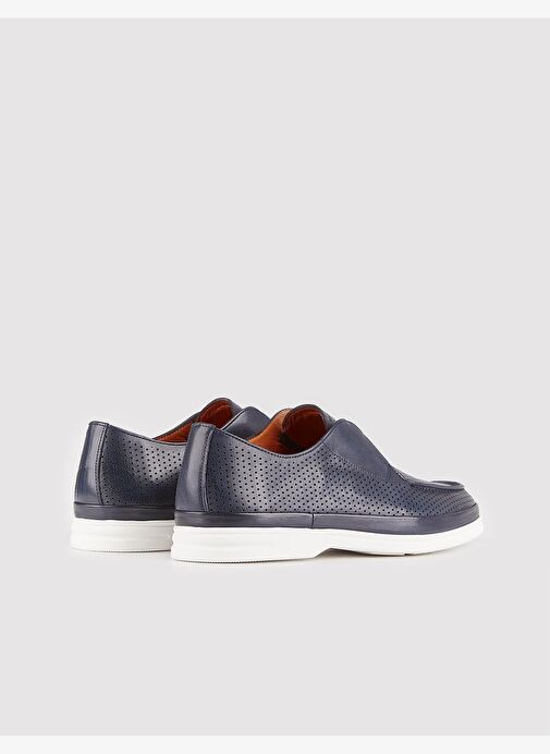 Erkek Hakiki Deri Eva Tabanlı Lacivert Günlük Ayakkabı - Görsel 4