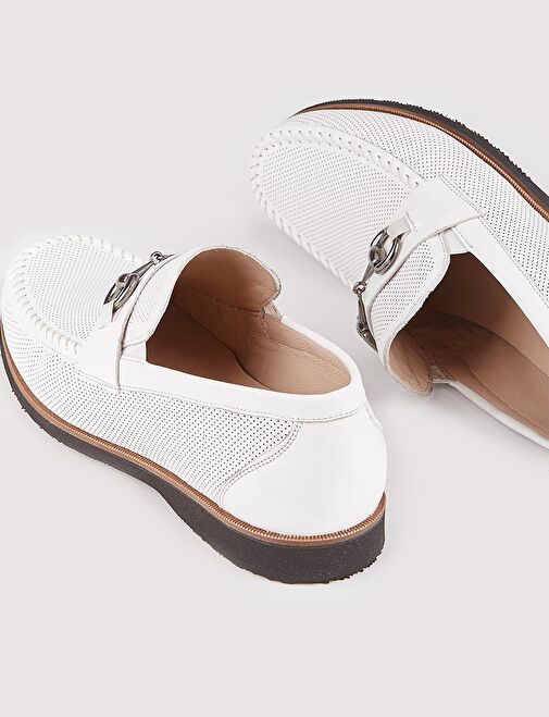 Hakiki Deri Beyaz Erkek Eva Taban Günlük Ayakkabı - Görsel 4