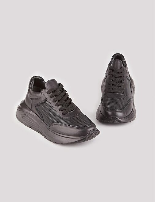 Cabani Ayakkabı Siyah Kadın Deri Sneaker 117925 - Görsel 5