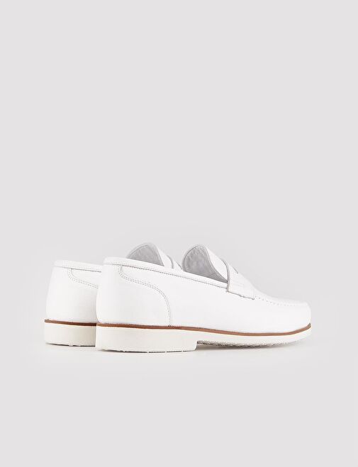 Hakiki Deri Beyaz Erkek Klasik Günlük Ayakkabı - Görsel 4