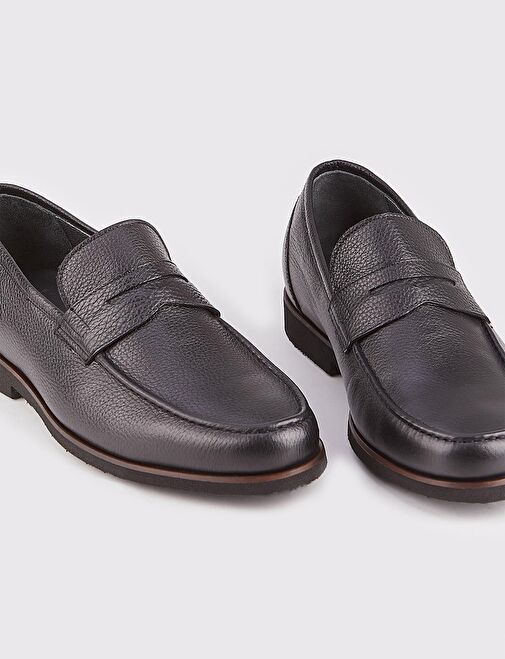 Erkek Hakiki Deri Eva Tabanlı Siyah Günlük Ayakkabı - Görsel 4