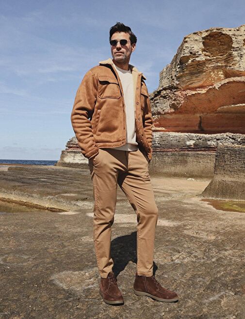 Hakiki Deri Kahverengi Astarlı Bağcıklı Fermuarlı Erkek Günlük Bot - Görsel 6