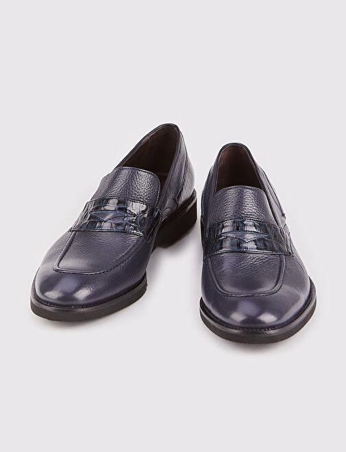 Hakiki Deri Lacivert Klasik Erkek Ayakkabı - Görsel 5