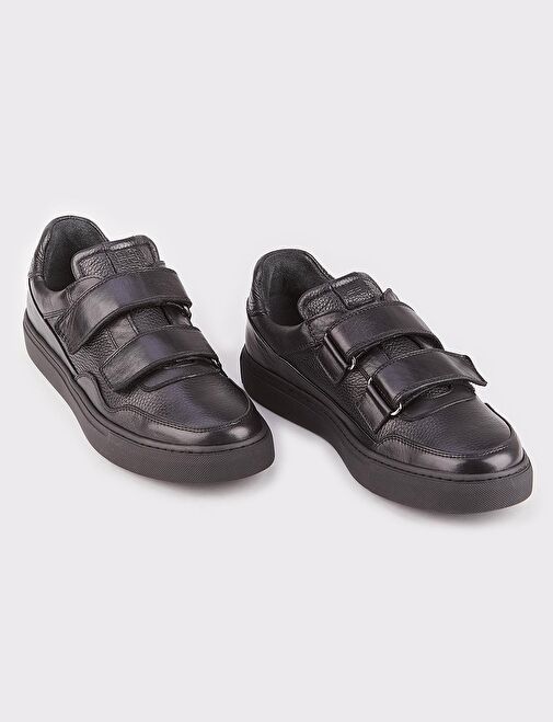 Hakiki Deri Erkek Spor Siyah Ayakkabı - Görsel 5