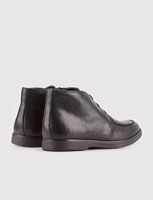 Özel Tasarımlı Erkek Hakiki Deri Siyah Fermuarlı Günlük Bot - Görsel 4