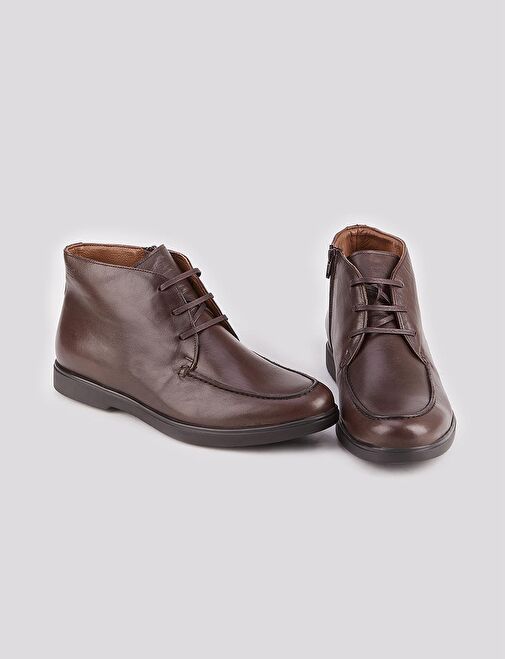 Hakiki Deri Erkek Kahverengi Fermuarlı Günlük Bot - Görsel 2