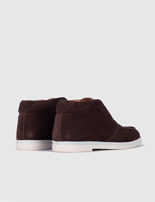 Süet Hakiki Deri Kahverengi Erkek Günlük Bot - Görsel 4