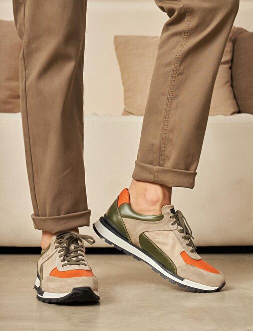 Hakiki Deri Haki Bağcıklı Erkek Spor Ayakkabı - Görsel 5