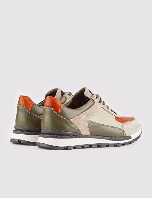 Hakiki Deri Haki Bağcıklı Erkek Spor Ayakkabı - Görsel 3