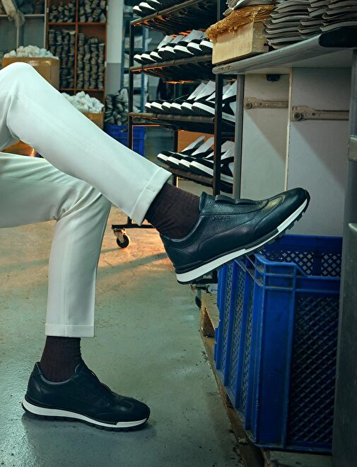 Hakiki Deri Termo Tabanlı Lacivert Erkek Spor Ayakkabı - Görsel 2