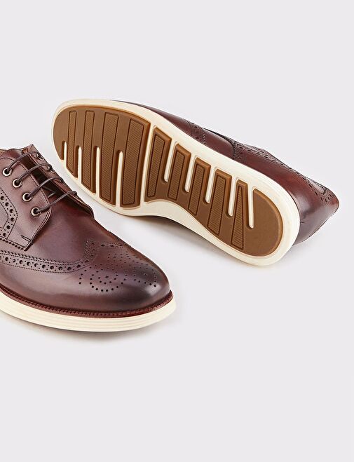 Eva Tabanlı Hakiki Deri Kahverengi Bağcıklı Erkek Günlük Ayakkabı - Görsel 5