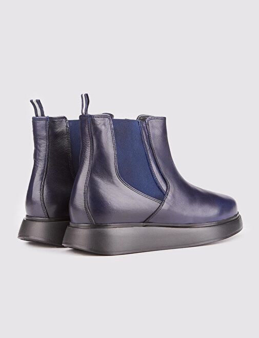 Hakiki Deri Light Eva Tabanlı Lacivert Erkek Günlük Bot - Görsel 4