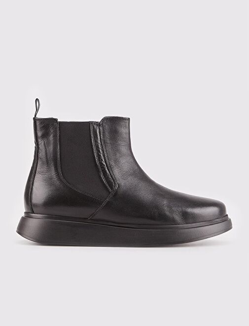 Hakiki Deri Erkek Günlük Siyah Bot - Görsel 2