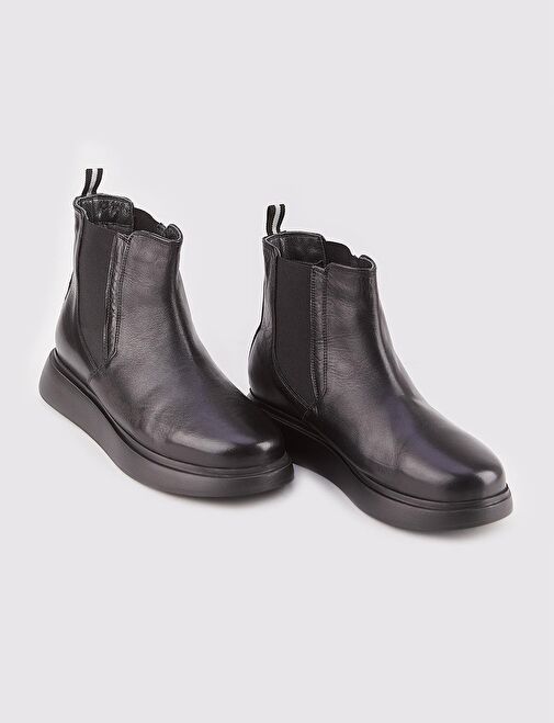 Hakiki Deri Erkek Günlük Siyah Bot - Görsel 5