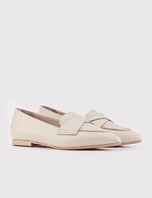 Hakiki Deri Vizon Kadın Düz Ayakkabı - Görsel 2