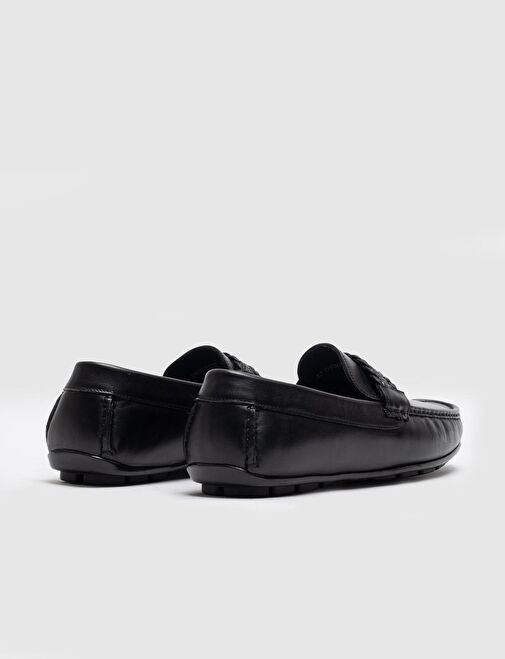 Hakiki Deri Siyah Tokalı Erkek Loafer - Görsel 4