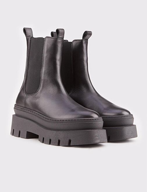 Kadın Siyah Hakiki Deri Günlük Bot - Görsel 3