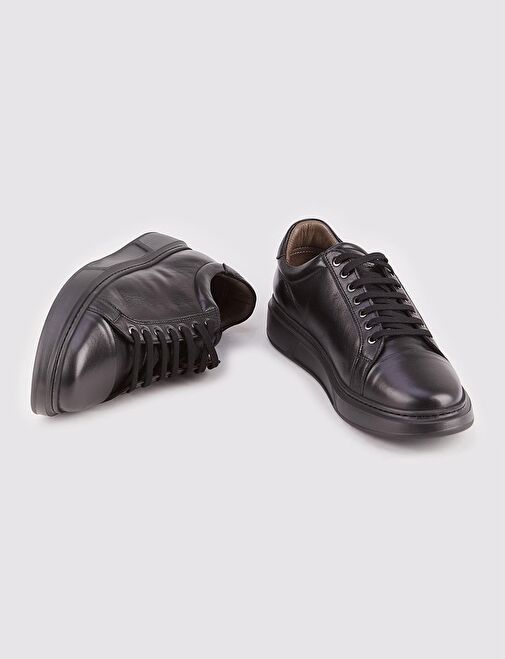 Cabani Ayakkabı Siyah Erkek Deri Sneaker 118318 - Görsel 5
