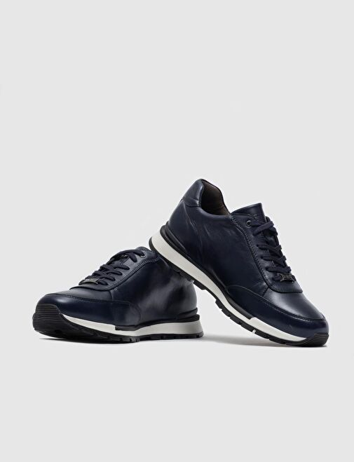Cabani Ayakkabı Lacivert Erkek Deri Sneaker 27540 - Görsel 5