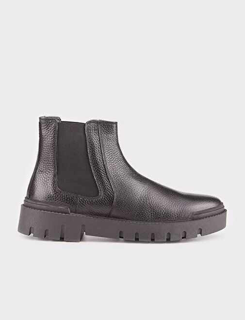 Hakiki Deri Siyah Erkek Günlük Bot - Görsel 2