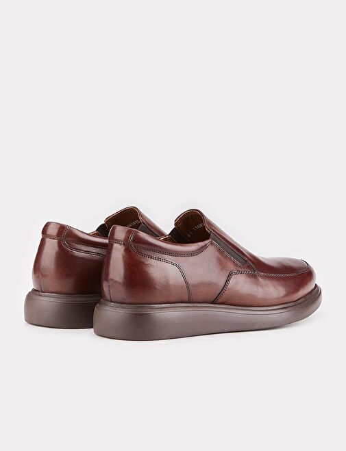 Erkek Hakiki Deri Kahverengi Günlük Ayakkabı - Görsel 4