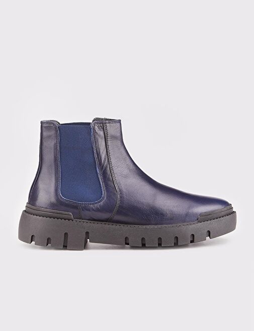 Hakiki Deri Lacivert Erkek Günlük Bot - Görsel 2