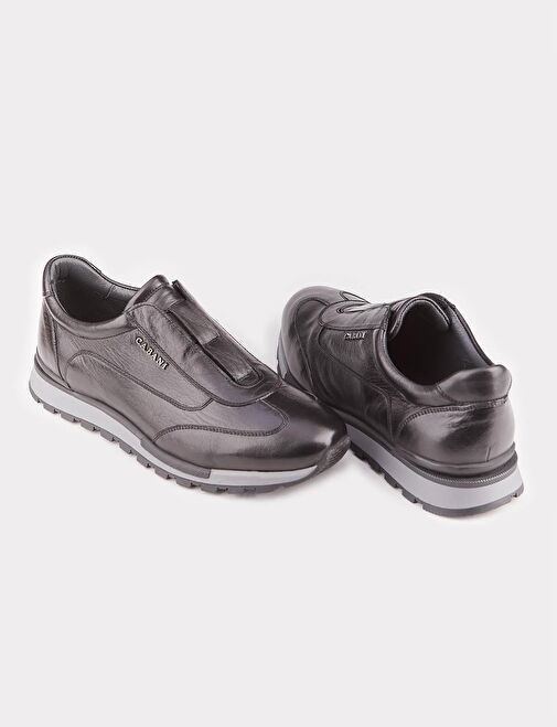 Termo Tabanlı Hakiki Deri Siyah Erkek Spor Ayakkabı - Görsel 5