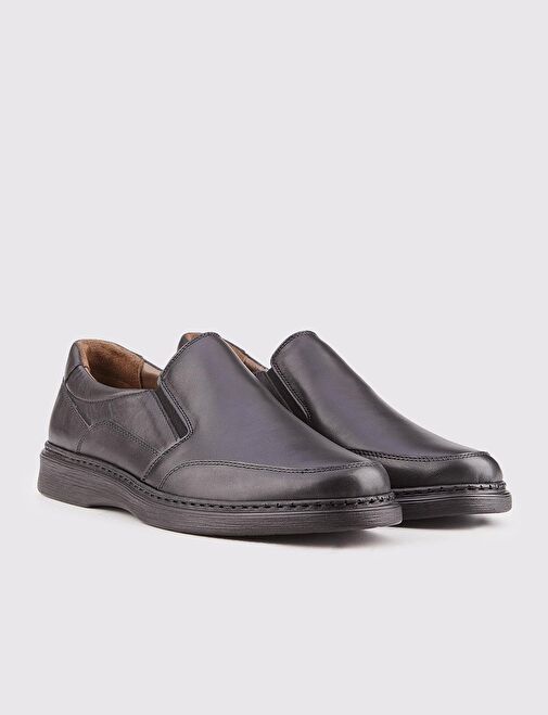 Hakiki Deri Siyah Günlük Erkek Ayakkabı - Görsel 3