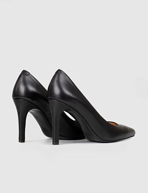 Kadın Hakiki Deri Siyah İnce Topuklu Stiletto - Görsel 4