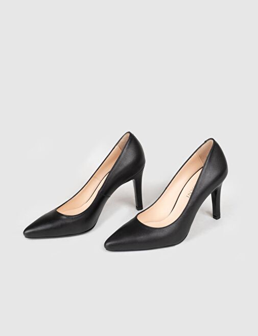 Kadın Hakiki Deri Siyah İnce Topuklu Stiletto - Görsel 5