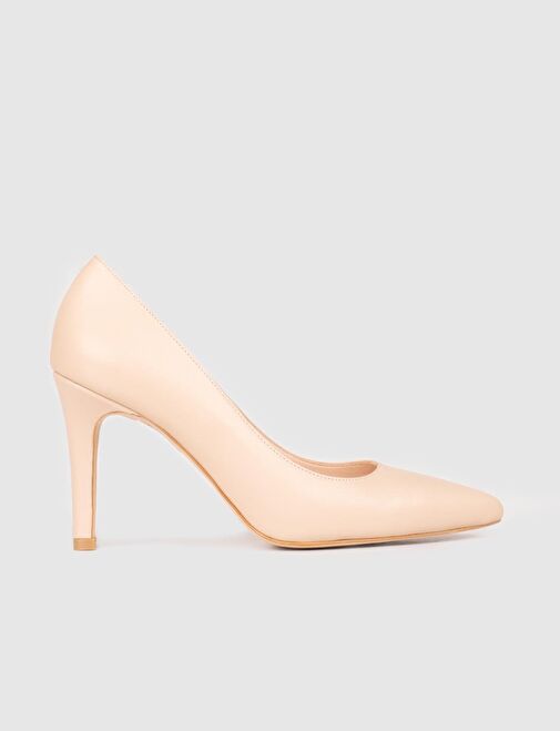 Hakiki Deri Jurdan Tabanlı Bej Kadın İnce Topuklu Stiletto - Görsel 2