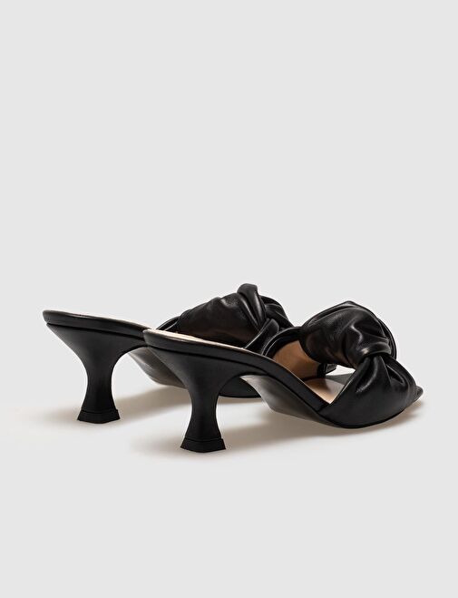 Cabani Ayakkabı Siyah Kadın Deri Topuklu Terlik 119858 - Görsel 5