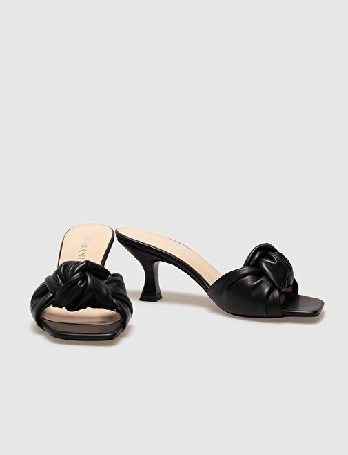 Cabani Ayakkabı Siyah Kadın Deri Topuklu Terlik 119858 - Görsel 6