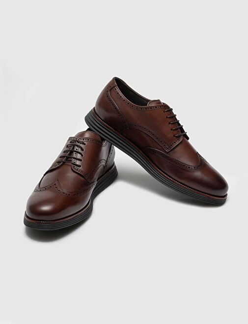Hakiki Deri Kahverengi Bağcıklı Erkek Günlük Ayakkabı - Görsel 5