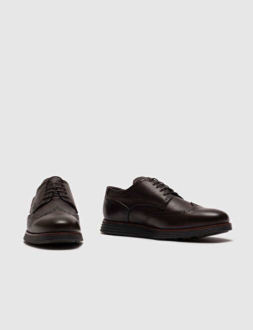 Hakiki Deri Kahverengi Bağcıklı Erkek Günlük Ayakkabı - Görsel 5