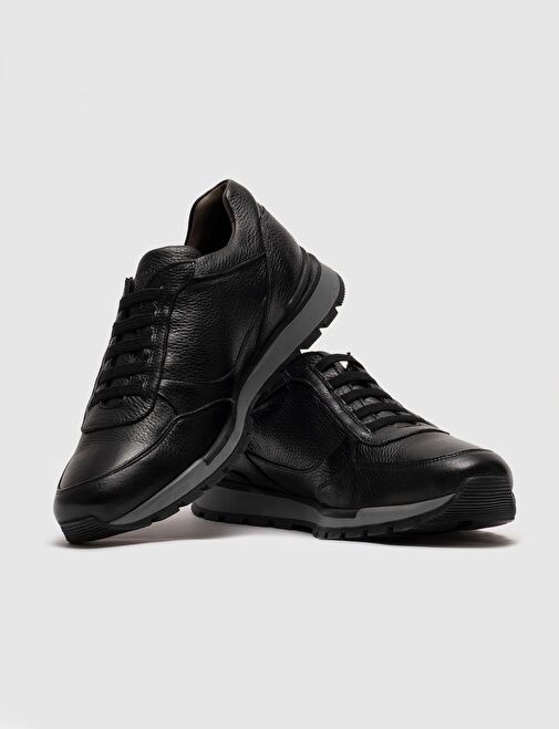 Cabani Ayakkabı Siyah Erkek Deri Sneaker 28126 - Görsel 5
