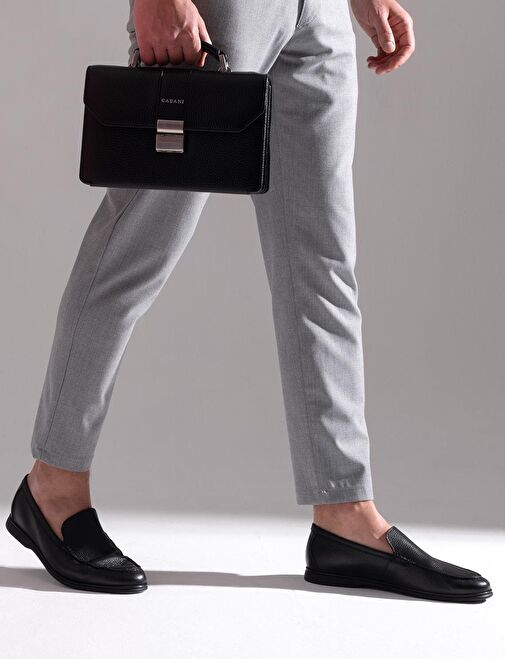 Hakiki Deri Siyah Erkek Günlük Ayakkabı - Görsel 2